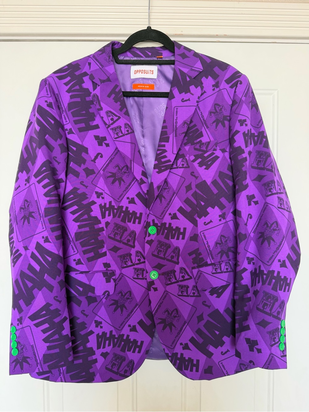 OppoSuits~Men’s~Polyester~Joker-Themed~Slim Fit~Notched Collar~Jacket~Size 40
